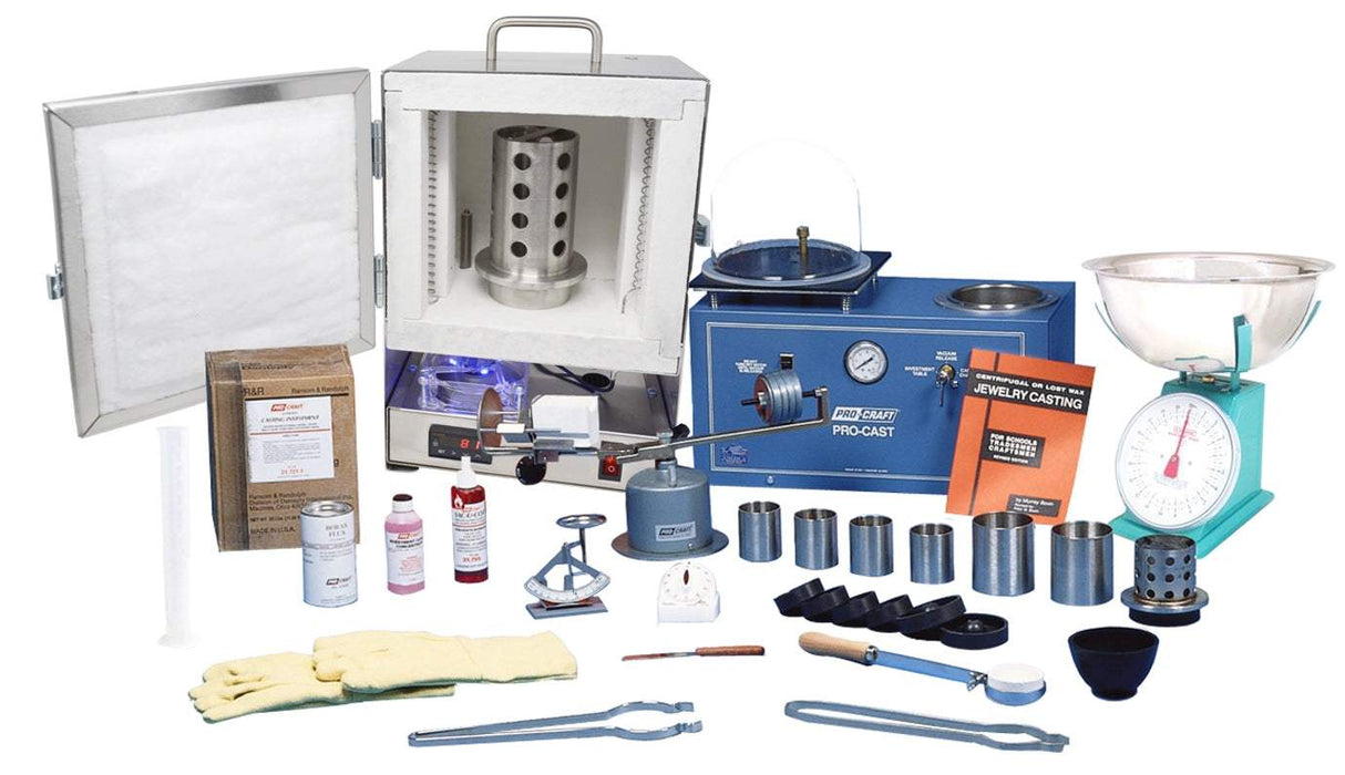 Casting Kit with TableTop Hi-Temp 2200°F Electric Burnout Oven for metal investment casting