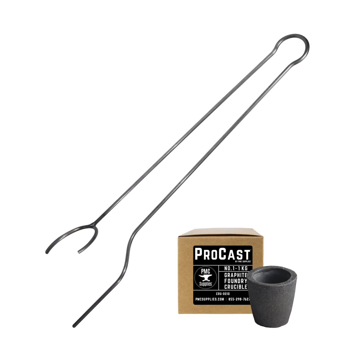 ProCast #1 - 1Kg Crucible Horizontal Lifting Pouring Tong Kit by PMC Supplies