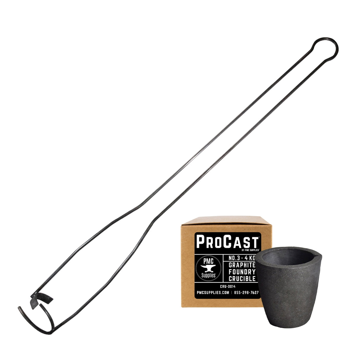 ProCast #3 - 4Kg Crucible Vertical Lifting Pouring Tong Kit by PMC Supplies