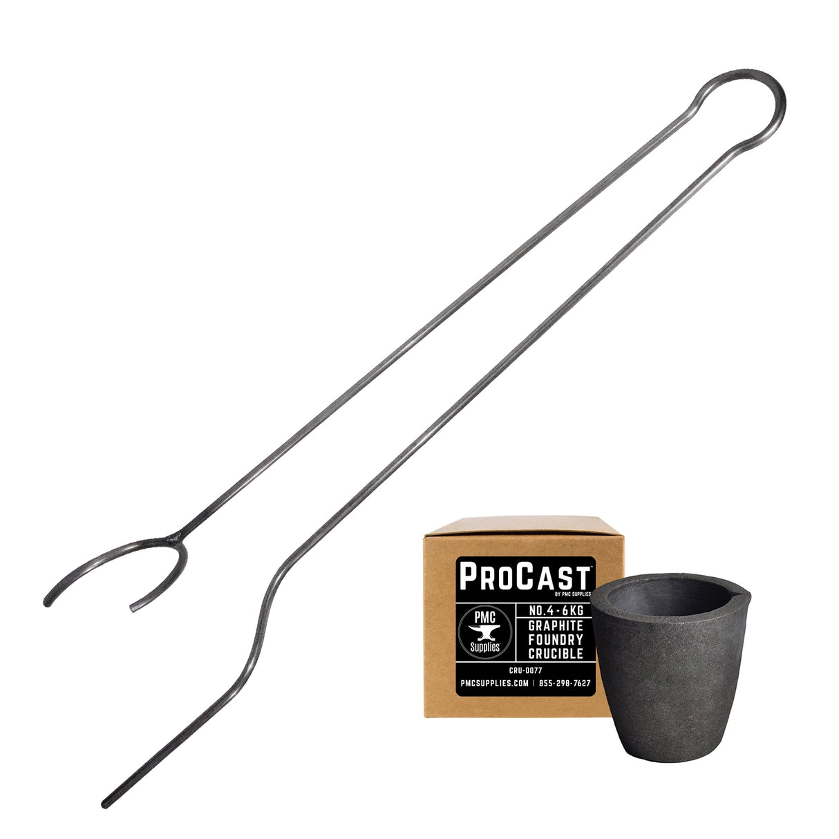 ProCast #4 - 6Kg Crucible Horizontal Lifting Pouring Tong Kit by PMC Supplies