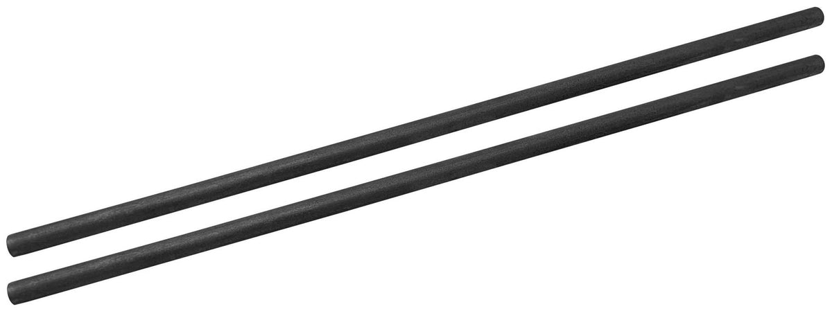 Graphite crucible stir rods in a 2 Pack 5/16", with two long, slim, solid black rods and smooth surfaces.