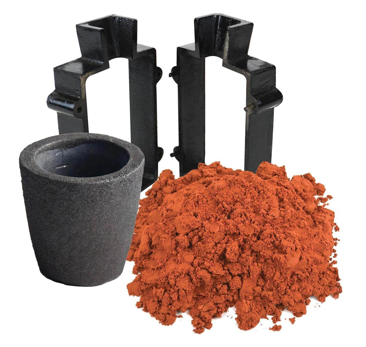Sand Casting Set with 4.4 Lbs of Delft Clay Sand, Cast Iron Mold Flask Frame,1 Kg Foundry Graphite Crucible and Tongs by PMC Supplies