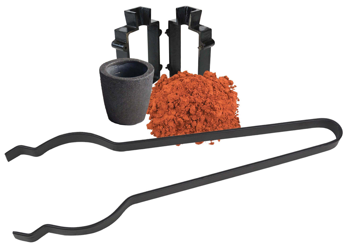 Sand Casting Set with 2.2 Lbs of Delft Clay Sand, Cast Iron Mold Flask Frame,1 Kg Foundry Graphite Crucible and Tongs by PMC Supplies