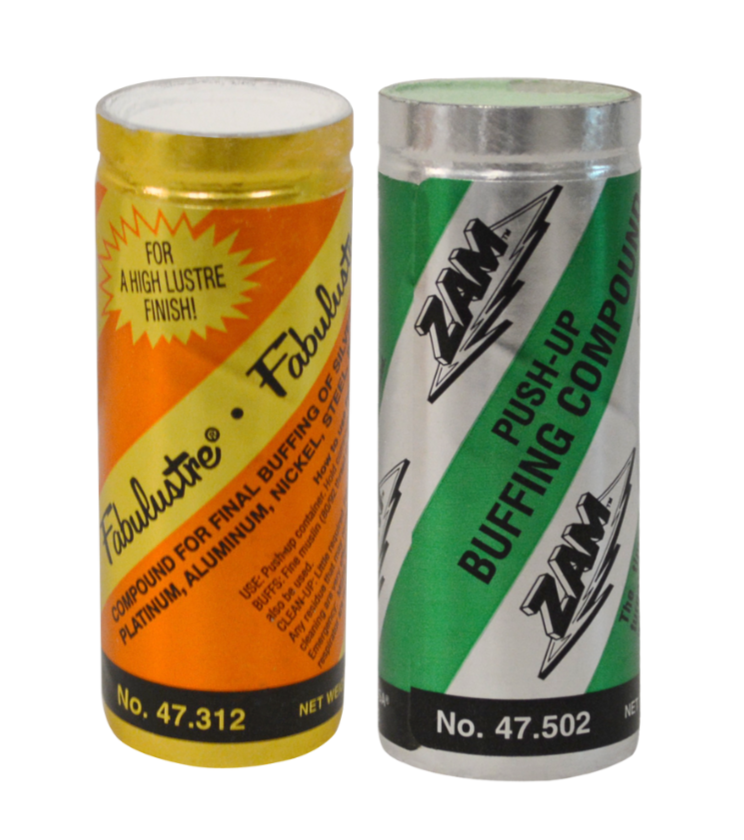 Fabulustre and Zam Polishing and Cutting Compound Kit tubes for metal polishing and buffing