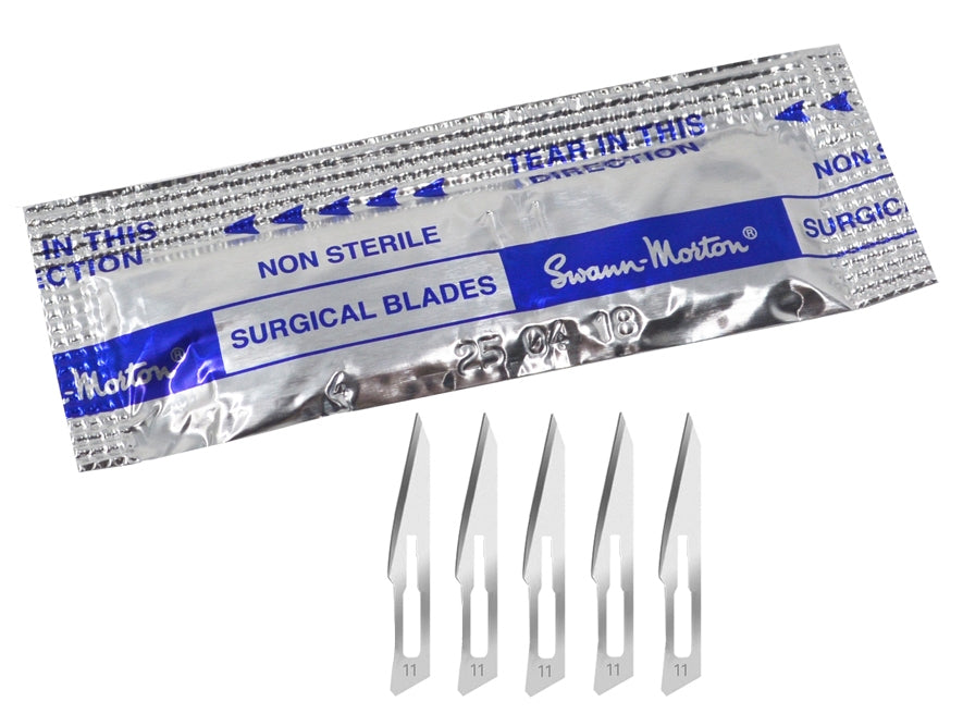 5/Pk Swann-Morton #11 Carbon Steel Mold Cutting Blades by PMC Supplies