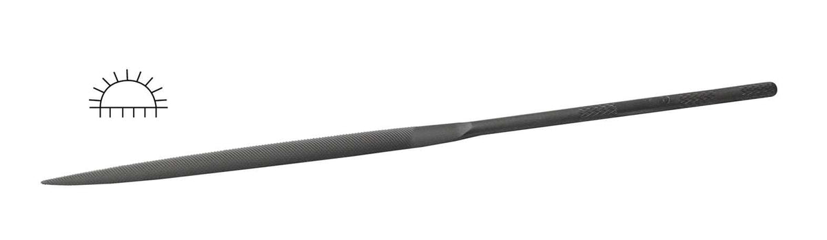 Glardon™ Vallorbe Swiss 6-1/4" Half Round Needle File Cut 00 Extra Coarse - LA2402 by PMC Supplies