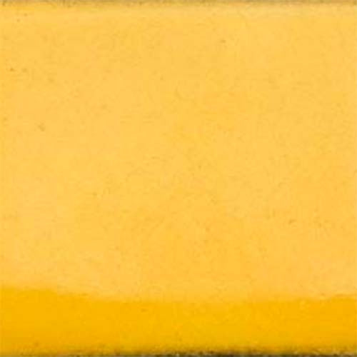 Thompson Lead-Free brushable opaque yellow enamel color sample for metal and clay crafts.