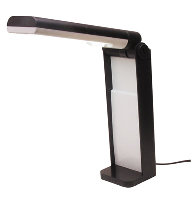 Compact black Folding Lamp with 13W daylight bulb for bright, eye-friendly workspace lighting