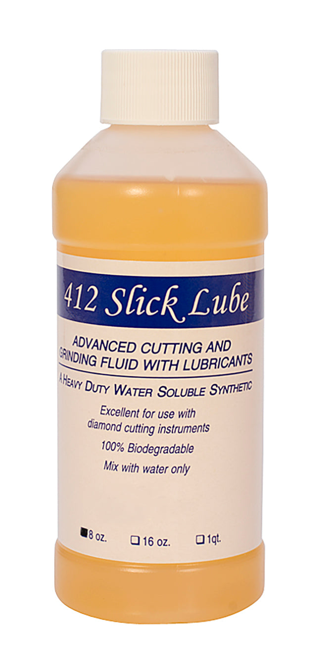 412 Slick Lube 8 oz bottle advanced synthetic coolant for precision metalworking and diamond cutting tools