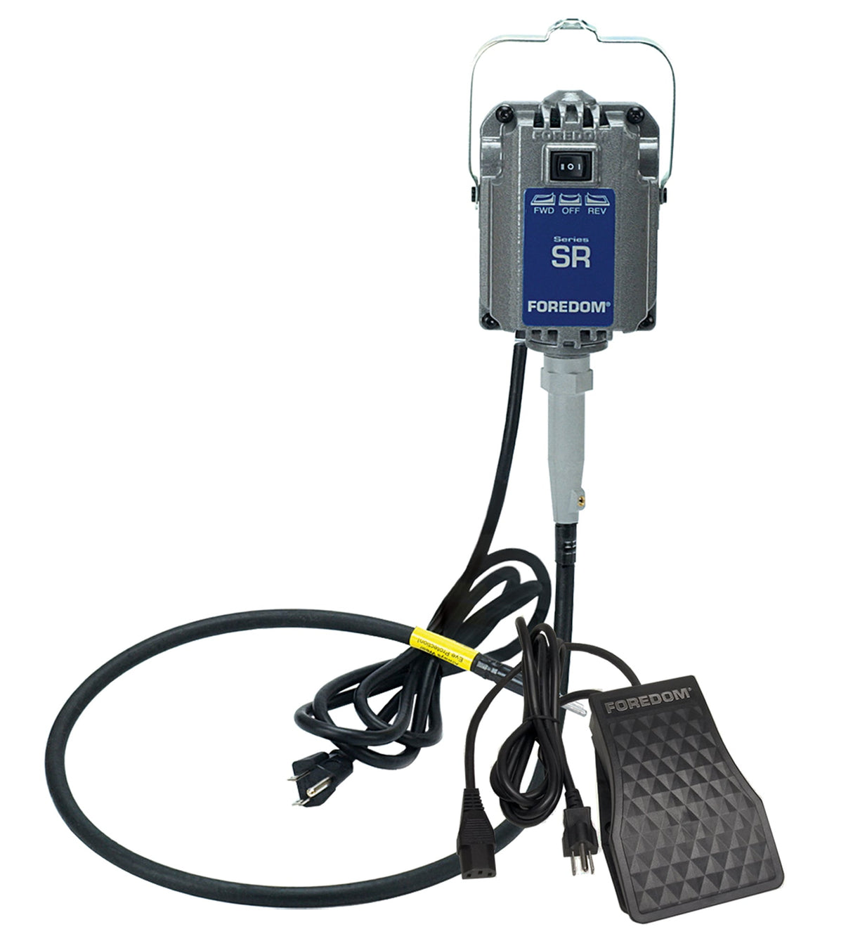 Foredom Reversible M.SR-FCT flex shaft motor with foot control and standard shaft sheath 115V 1/6 HP