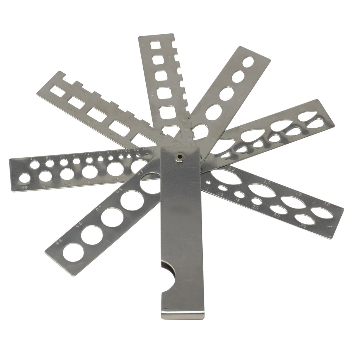 Diamond and Gem Fan Gauge with 7 stainless steel blades for precise gemstone measurements