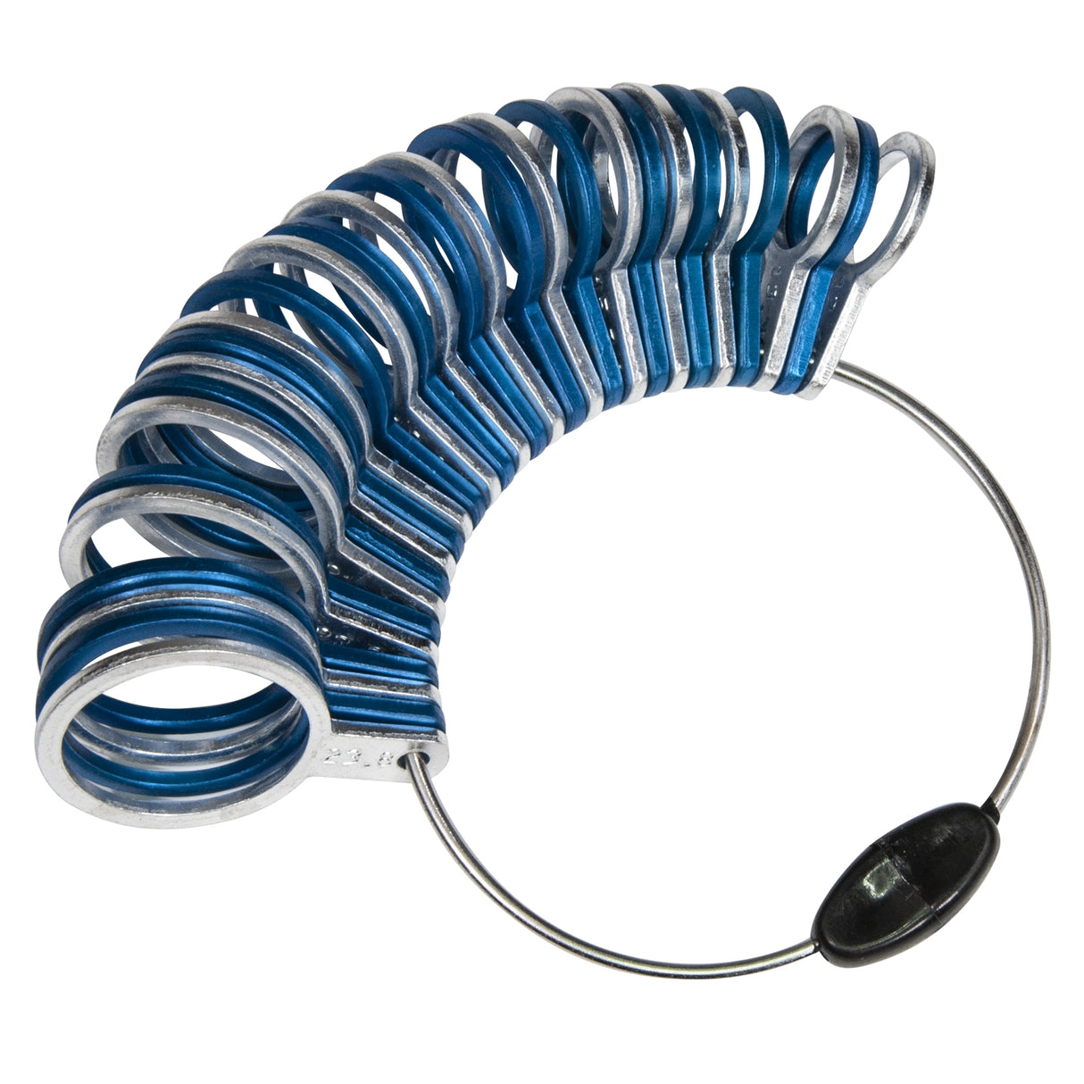 Aluminum Ring Sizer - Silver/Blue U.S. Standard 1-15 by PMC Supplies