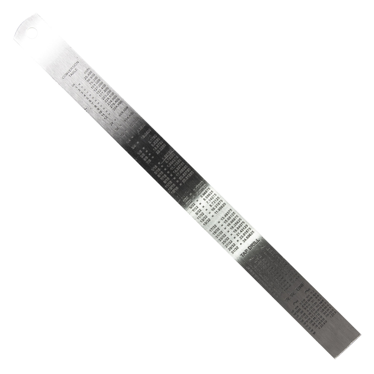 Steel Ruler 12" With CM Reading and Conversion Table on Back (In to MM) by PMC Supplies