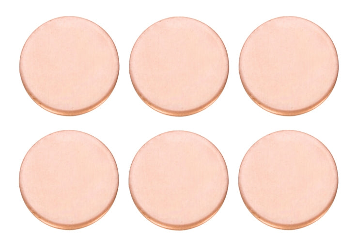 6 pack of 18 gauge copper circles 1/2 inch charm blanks for jewelry making
