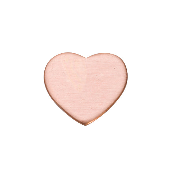 18ga copper heart charm 0.5 inch smooth finish jewelry making pack of 6