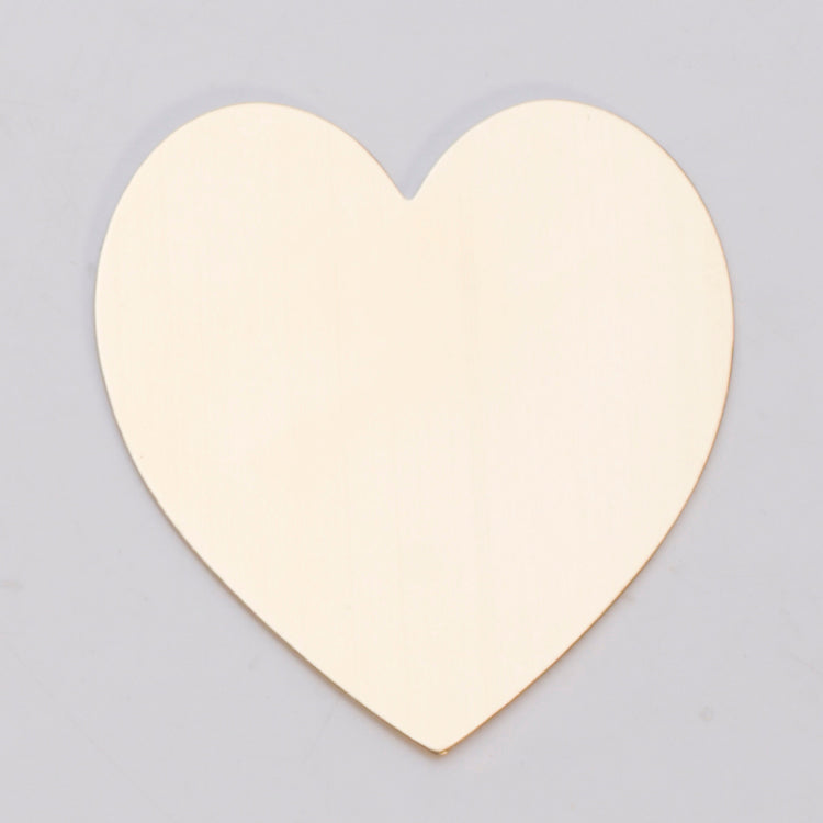 BRASS 24GA large heart-shaped brass charm 1 3/8 by 1 1/2 inches for jewelry making and crafts