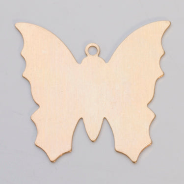 BRASS 24GA Butterfly component with ring for jewelry and craft projects, 1 3/8" x 1 1/4" size, pack of 6