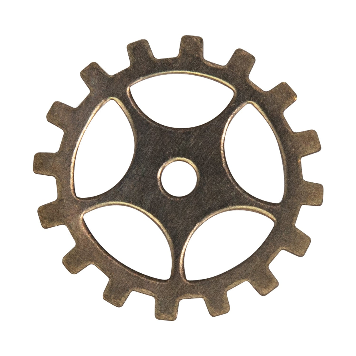 24 gauge brass gear with spokes 3/4 inch charm blank