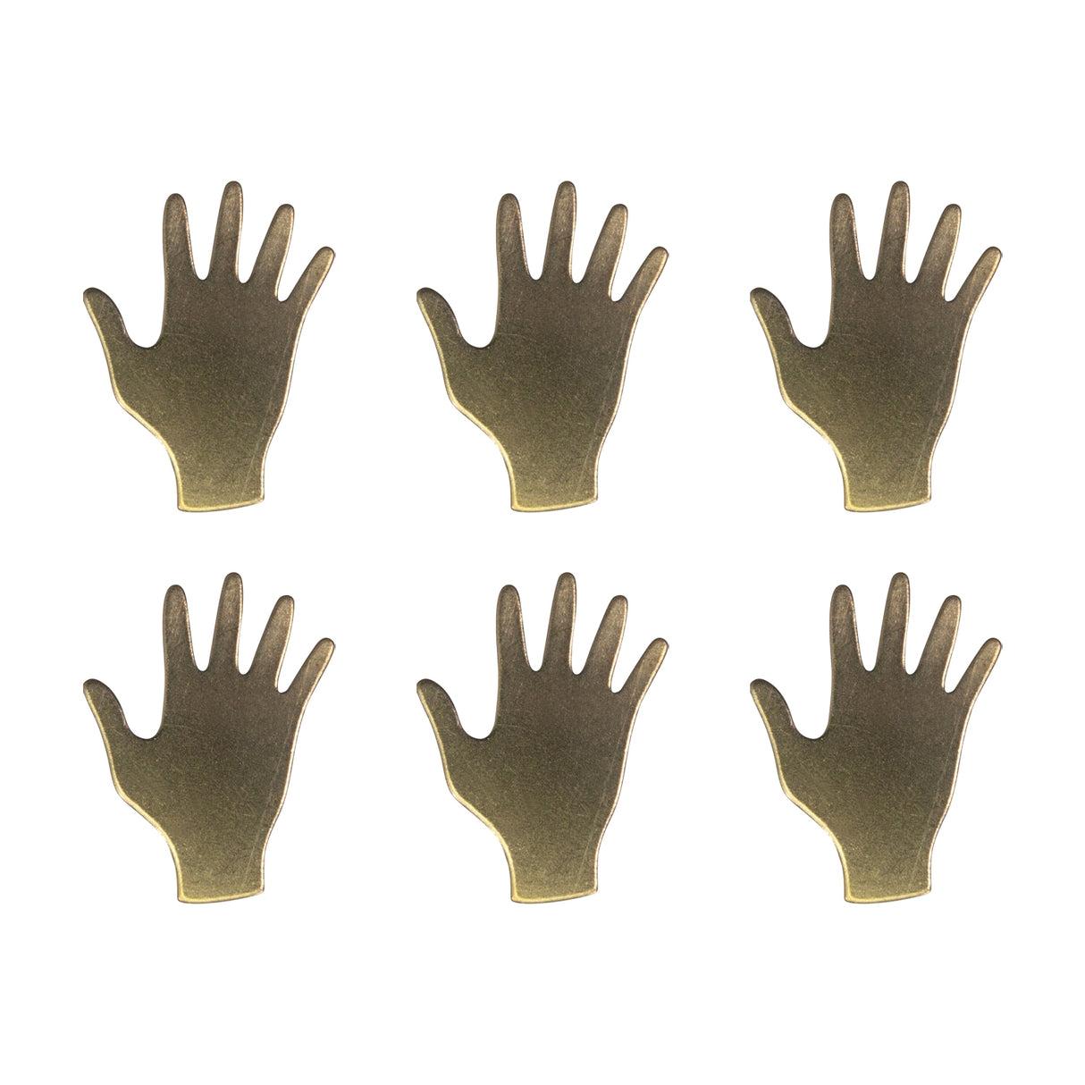 6/Pk of 24 Gauge Brass Hands - 3/4" x 7/8" Charm Blanks by PMC Supplies