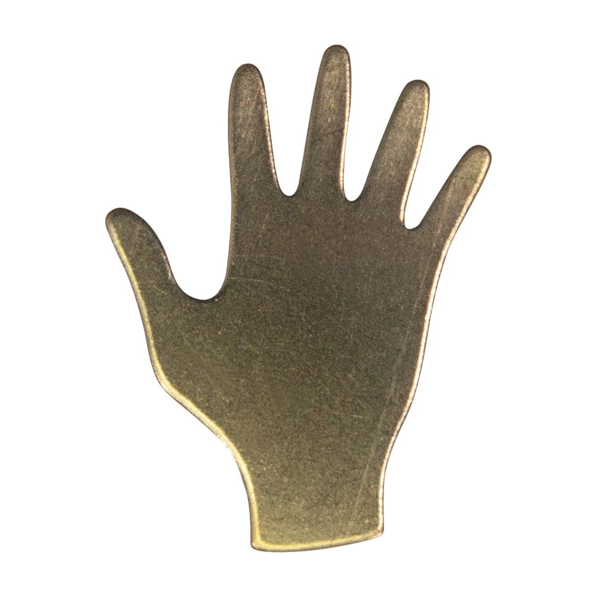 24 gauge brass hand-shaped charm blank 3/4 x 7/8 inch for jewelry making pack of 6