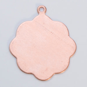 Copper 24GA 13/16 inch medallion with ring for jewelry making pack of 6