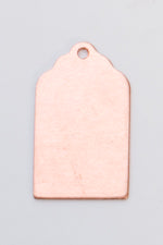 Copper 24GA luggage tag with hole, 13/16"x1/2", pack of 6, durable copper material for bag identification