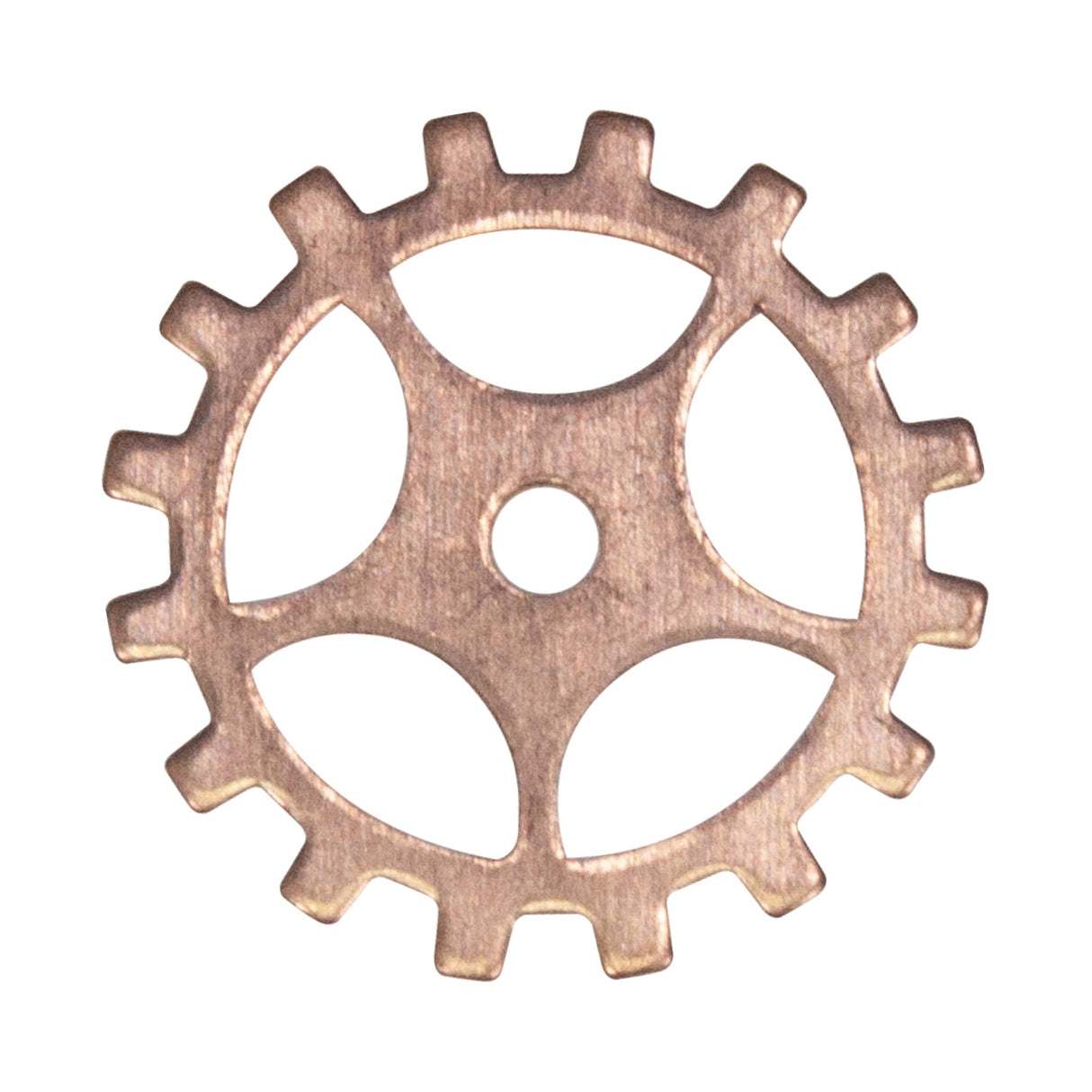 24 gauge copper gear with spokes 3/4 inch charm blank for jewelry making