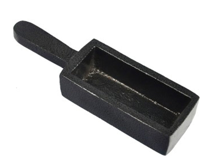 40 T. oz cast iron loaf pan ingot mold with handle for gold casting