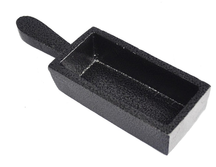 200 T. oz cast iron loaf pan gold casting ingot mold with handle