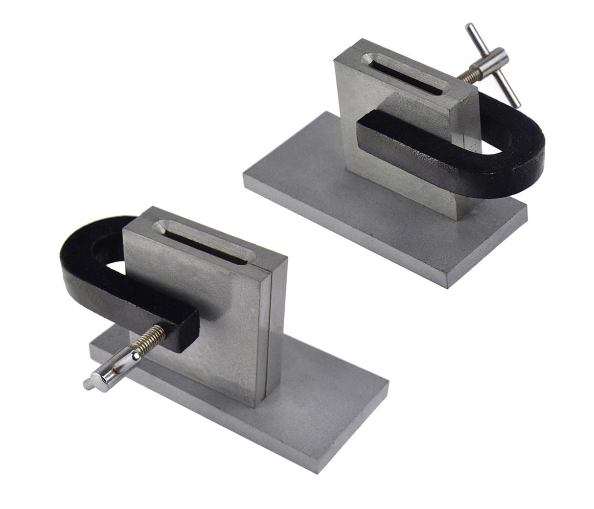Split adjustable steel mold with clamp for precise metal casting and adjustable cavity sizing