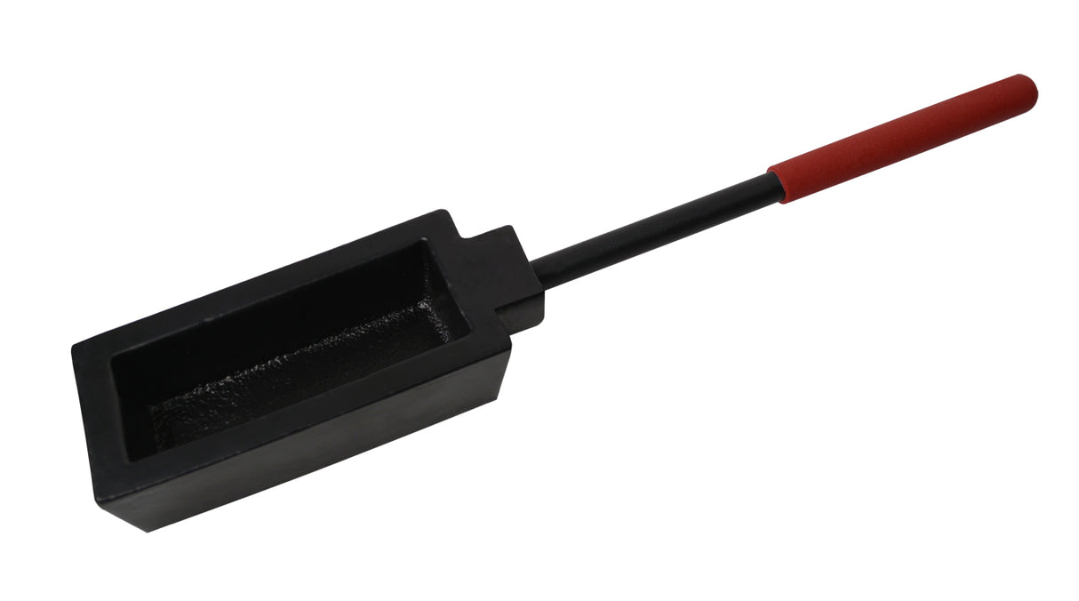 125 T. oz Open Cast Iron Ingot Mold w/ Long Handle by PMC Supplies