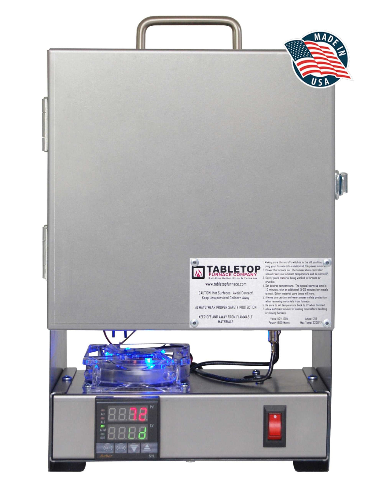 TableTop RapidFire Furnace stainless steel portable jewelry kiln for PMC firing and enameling
