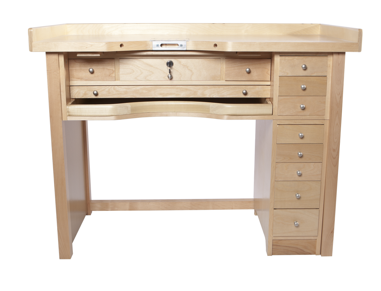Mastercraft Jewelers Workbench with 11 drawers and GRS-ready birch plywood countertop made in USA