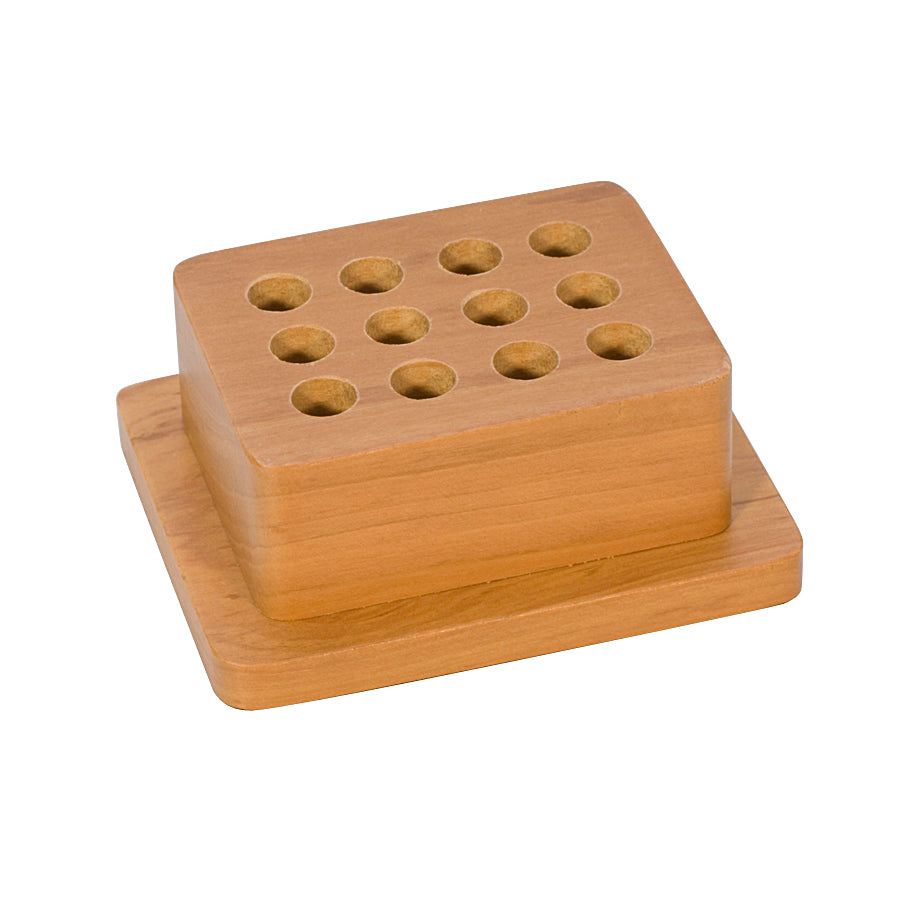 Premium wood punch stand with 12 holes for organizing Elite Design Stamps