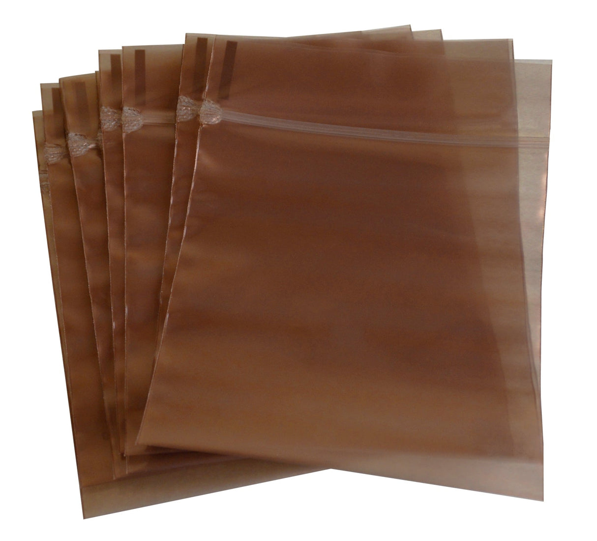 Pack of 10 - 4x4 inch copper anti-tarnish locking bags for jewelry and silver protection