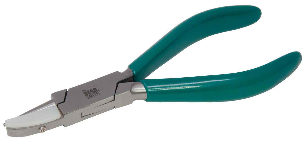 Nylon Jaw Coiling Plier with flat nylon jaws and round nose for precision jewelry wirework and non-marring grip