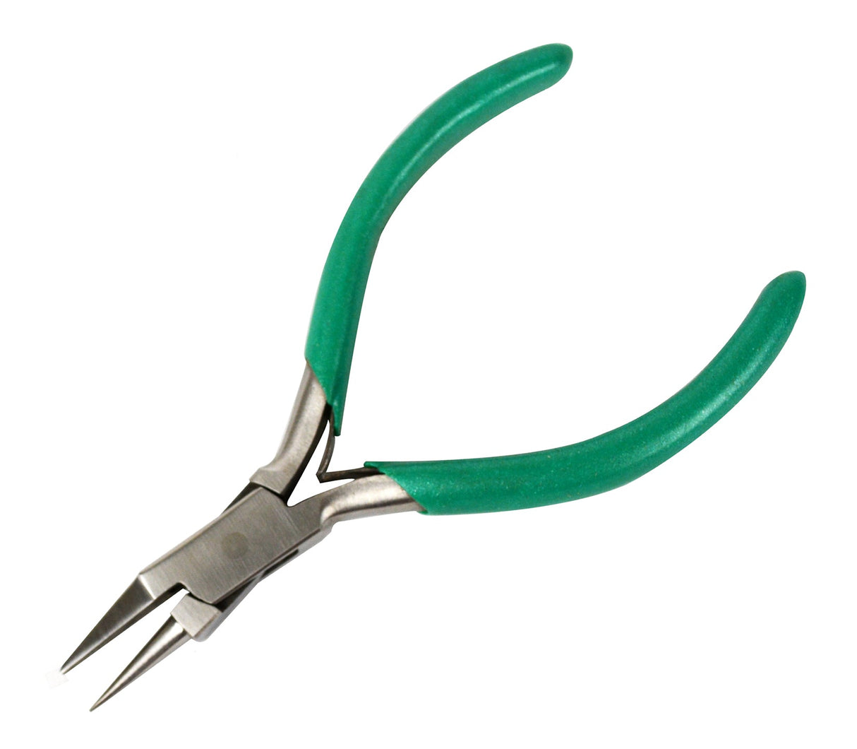 5-inch flat and round nose chain link pliers with green handles for jewelry making and wire wrapping