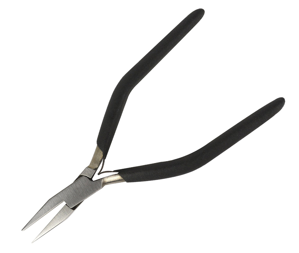6-1/2" flat nose pliers with black comfortable non-slip grips and precise flat heads for small part bending and handling