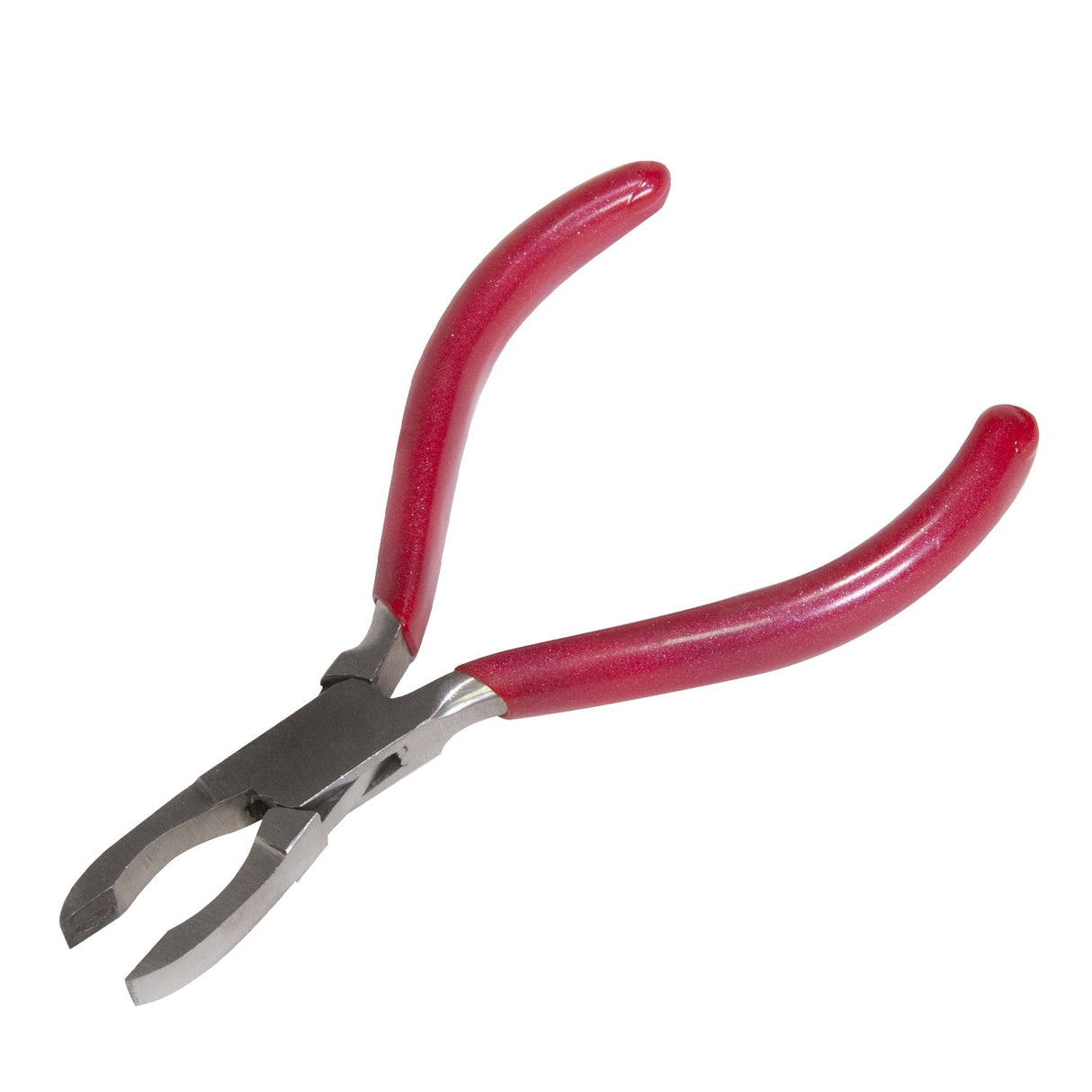 5-inch stainless steel loop closing pliers with ergonomic red handles for jewelry making and wire shaping