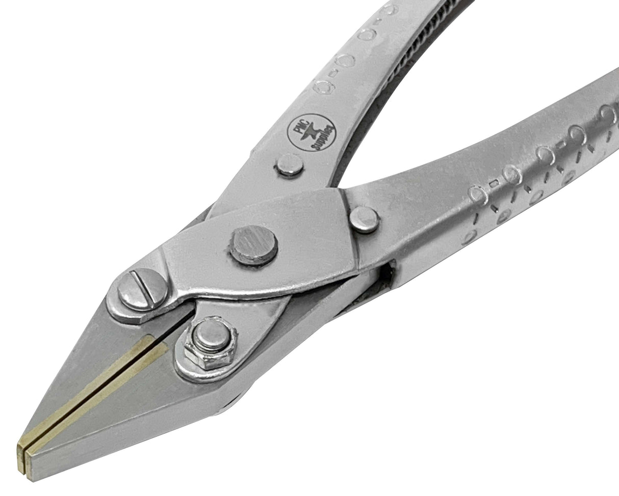 Flat-Nose Parallel Action Pliers with Brass Jaws by PMC Supplies