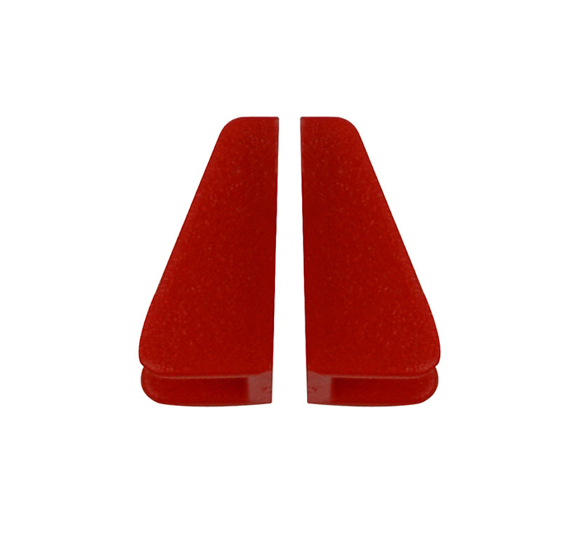 Pair of red nylon parallel plastic replacement plier jaws for non-marring grip and surface protection