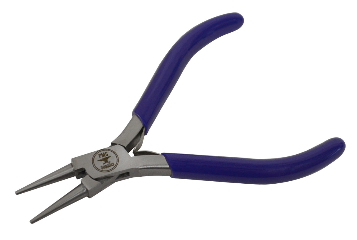 Slim 4-1/2" Round Nose Pliers - Blue by PMC Supplies