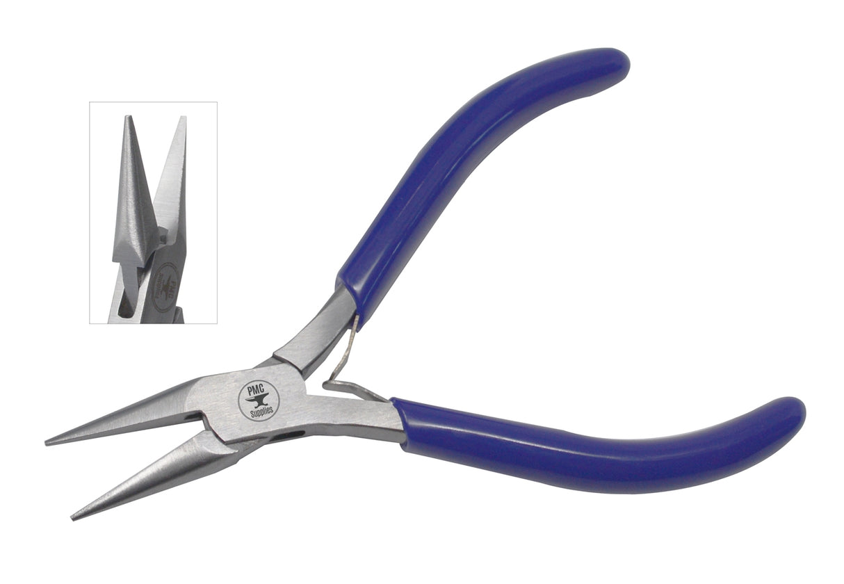 Slim 4-1/2" Chain Nose Pliers - Blue by PMC Supplies