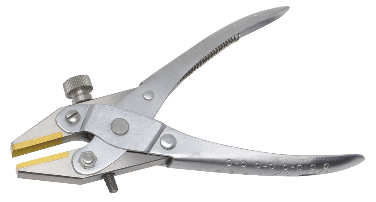 6-3/4" Brass-Lined Parallel Action Flat Nose Pliers with Adjustable Jaw Stop by PMC Supplies