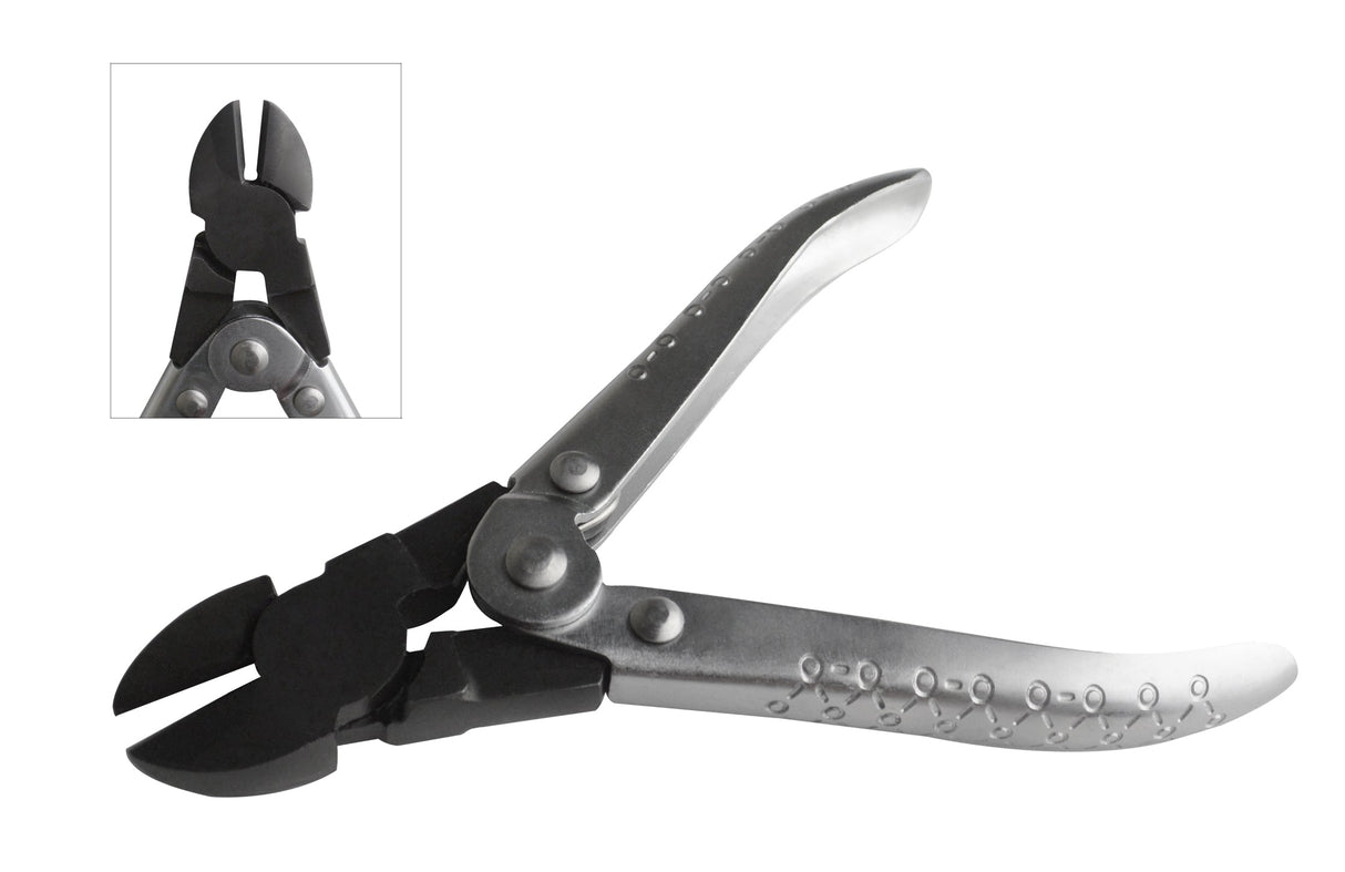 Parallel Action Bevel Cutters with beveled edges and ergonomic handles for precise wire cutting and jewelry making.