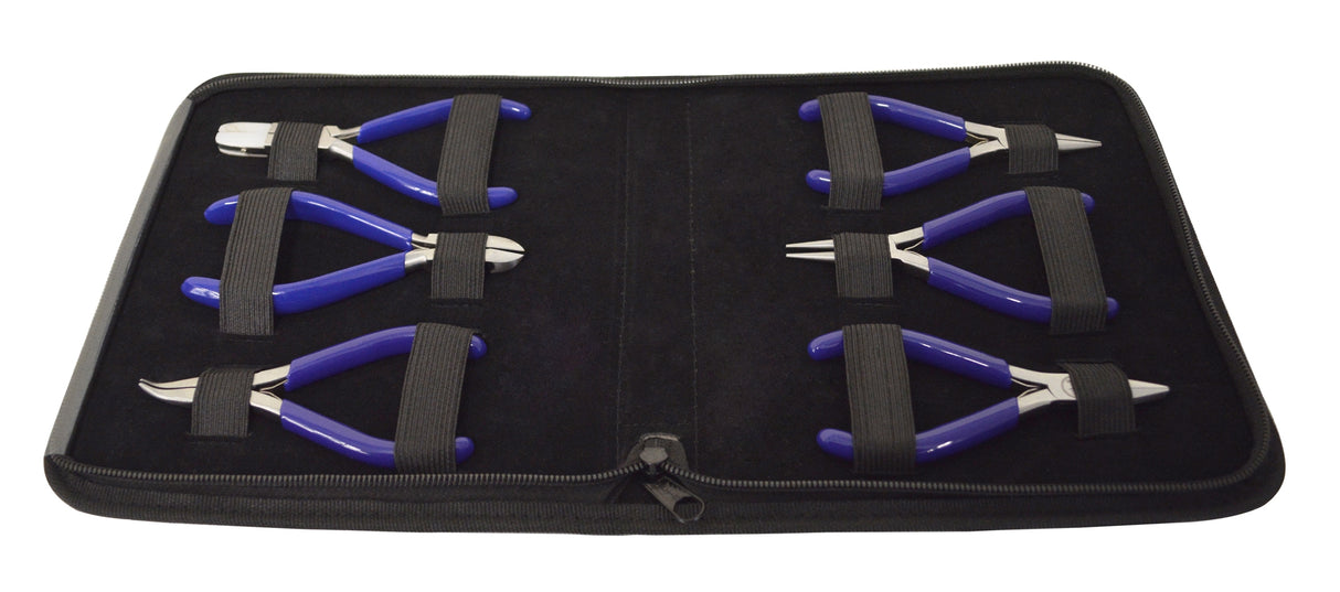 6-Piece Slim Pliers and Cutters Set with Blue PVC Grips by PMC Supplies