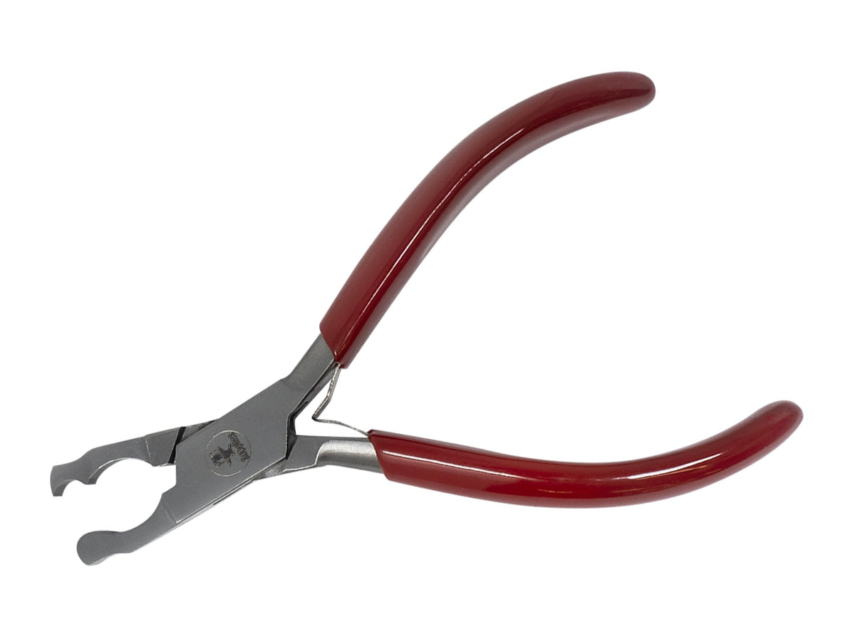 Prong-lifting pliers with ergonomic handles for precise gemstone and prong removal in jewelry repair