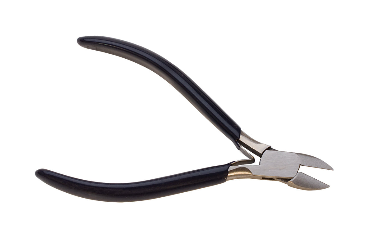 4-1/2 inch side cutters with regular tips and black handles made in Germany