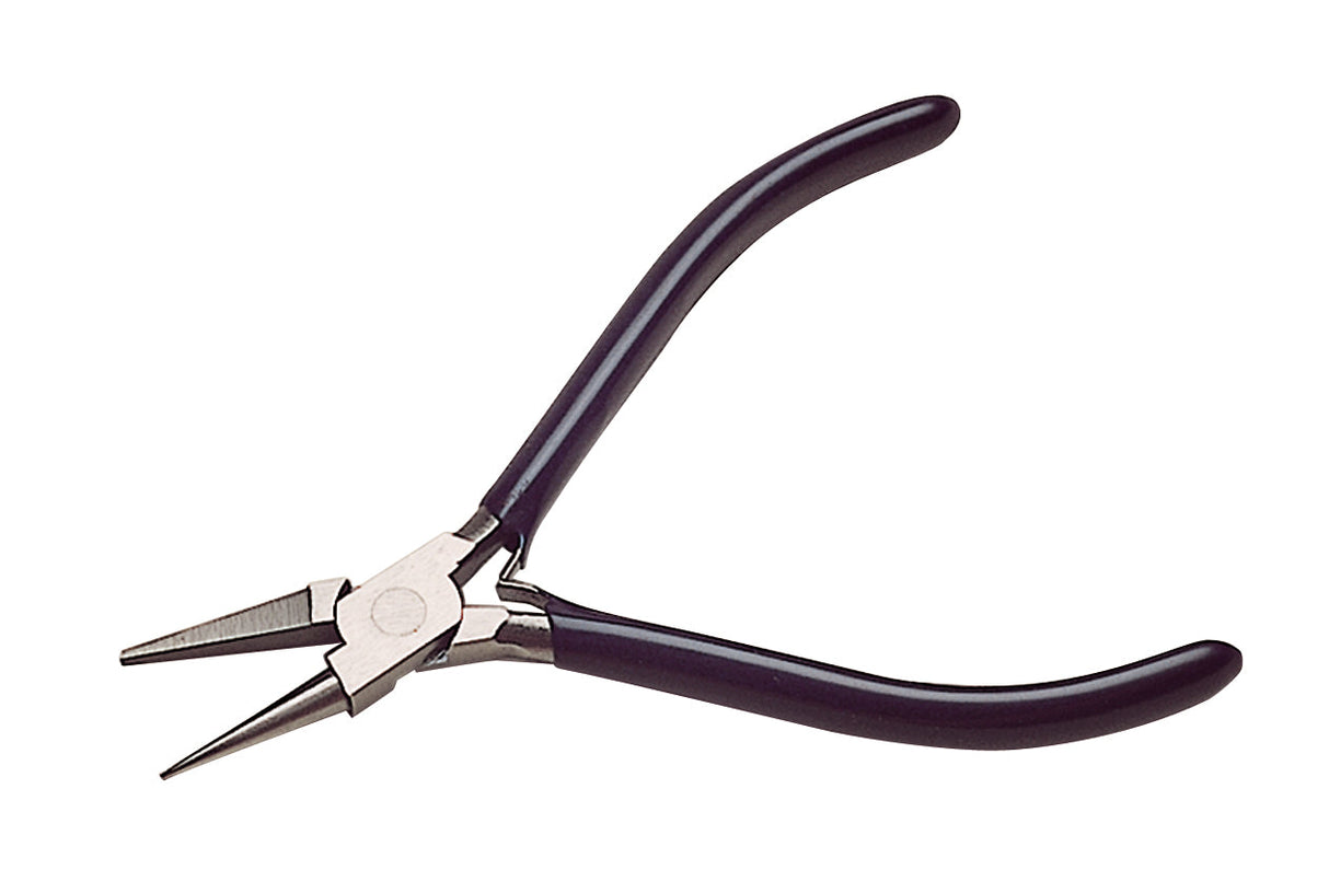 Round Nose Clip Spring Removing Pliers with ergonomic handles and pointed round nose for precise jewelry pin removal