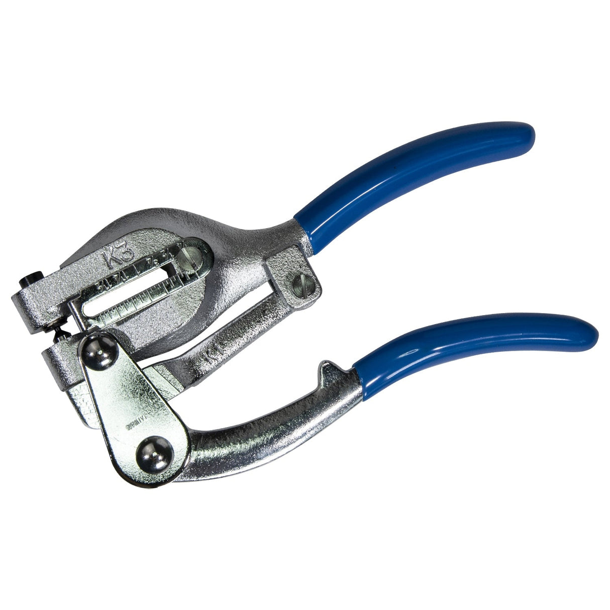 Europower Large Hole Punch Pliers with ergonomic blue handles and 7 size options for precise metal hole punching